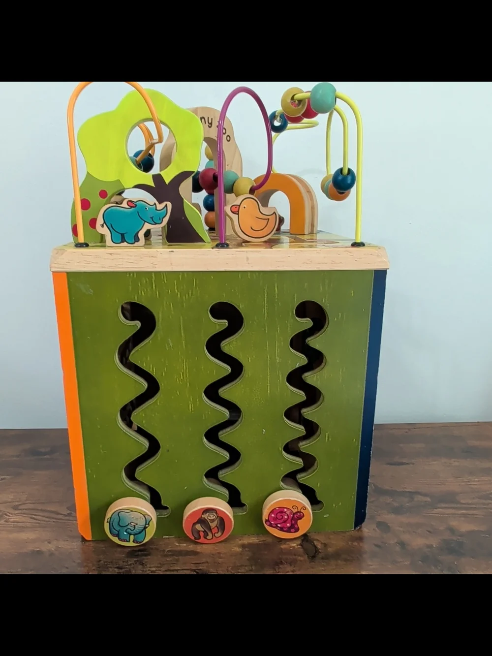 Orange Multi-Activity Wooden Alphabet Cube Toy